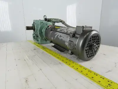 Sew Eurodrive S72LP145 2Hp 180VDC Gear Motor 71.32:1 Ratio Brake Baldor CDP3585