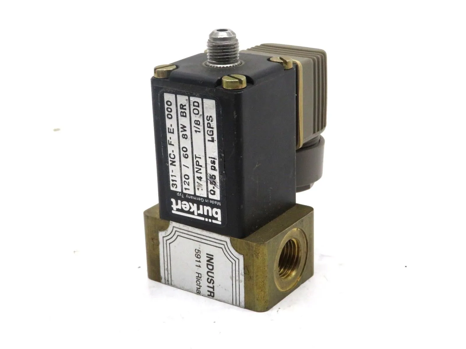 NEW BURKERT 311-NC-F-E-000 SOLENOID VALVE 120V 60HZ 311NCFE000