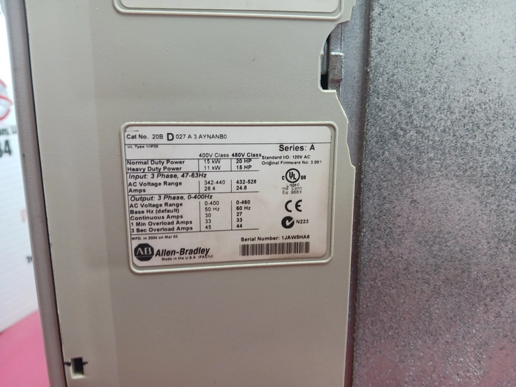 Used ALLEN BRADLEY 20BD027A3AYNANB0 Variable Speed Drives Alabama US | Transamerican Equipment Company #703614