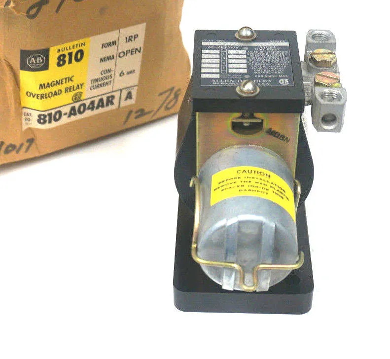 NEW ALLEN BRADLEY 810-A04AR MAGNETIC OVERLOAD RELAY SER. A, 810A04AR