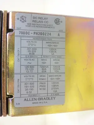 USED ALLEN BRADLEY 700DC-PH200Z24 SER A