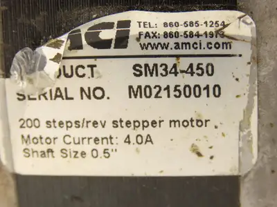 Advanced Micro Controls SM34-450 Stepper Motor 4A 450oz-Inches 1/2" Shaft