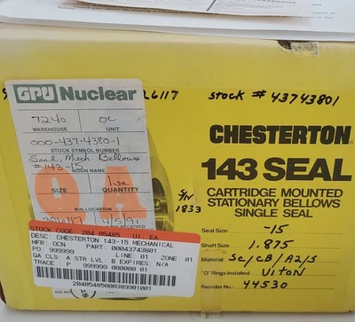 New | in-Stock Chesterton 143-15 Pump Parts Indiana US | J&J Industrial Supply #1076376
