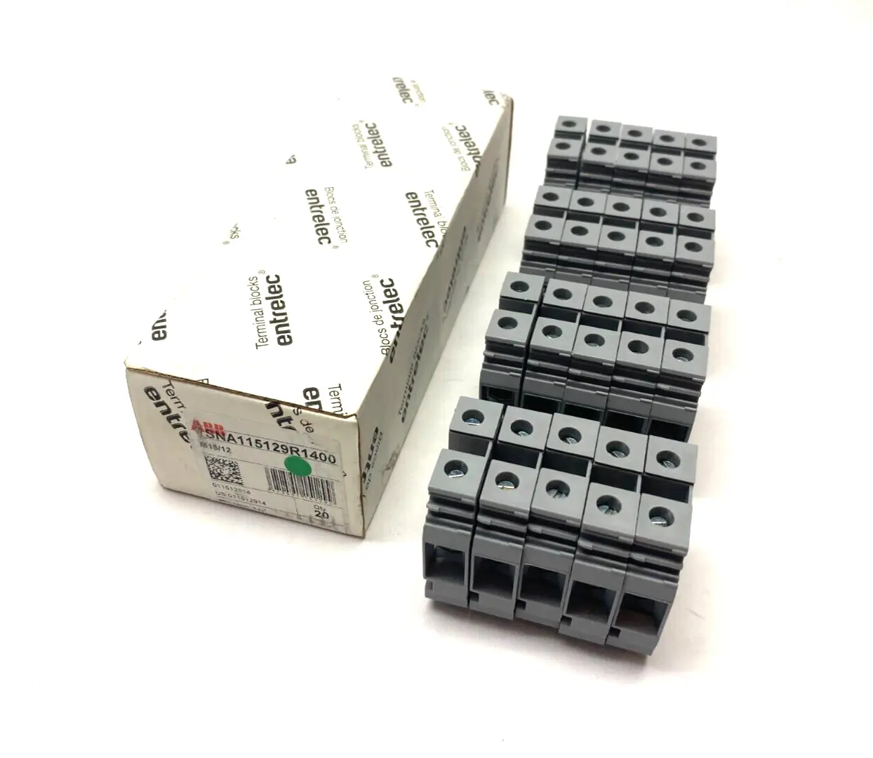 1SNA115129R1400 | ABB Entrelec  Feed-Through Terminal Block Gray 12mm BOX OF 20 - New Other