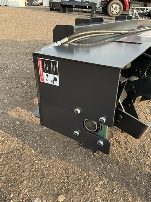 New JCT 72” Hydraulic Rototiller Skid Steer Attachment, Universal Quick Attach, has hydraulic hoses ...