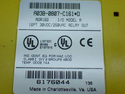 Used FANUC A03B0807C161 PLC Input & Output Ohio US | HGR 24 #885651