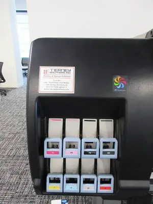 HP DESIGN JET LARGE FORMAT PRINTER WITH PAPER AND INK