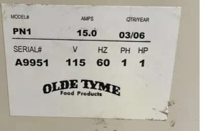 182-0188 Olde Tyme Peanut Butter Machine