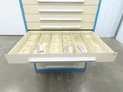 Nu-Era Modular Tool Storage Cabinet 11 Drawer 45x28x61" Stanley Vidmar Blue