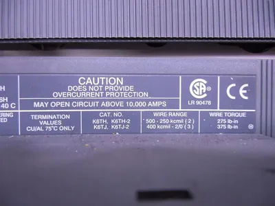 ABB S6H-D SACE S6 Molded Case Switch 800 Amps 600VAC Used