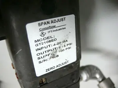 USED LOT OF 2 ITT PURE-FLO DIAPHRAGM ACTUATORS 1" & 1.5" W/  CONOFLOW TRANSDUCER