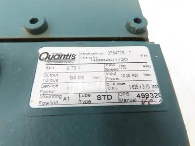 Dodge Quantis HB682CI112D In-Line Gearbox 9.73:1 Reducer 13Hp 180rpm