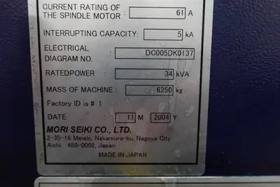 Mori Seiki Duracenter 5 3-Axis Vertical Machining Center