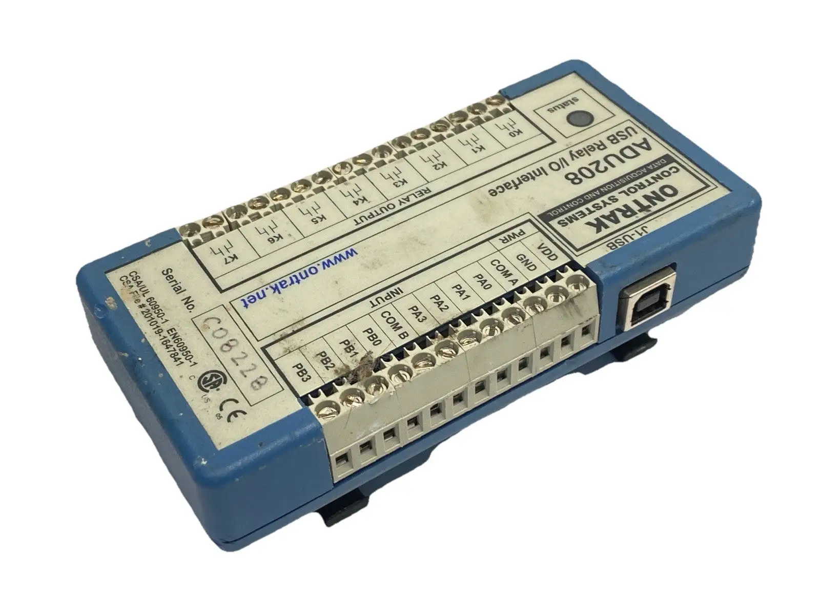 USED ONTRAK CONTROL SYSTEMS USB RELAY I/O INTERFACE 5A 8-CHANNEL