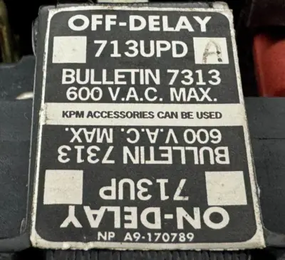 NEW JOSLYN CLARK 713UPDA TIMING RELAY PMT FOLIO 2 713UP 110/120V 50/60HZ TB135-1