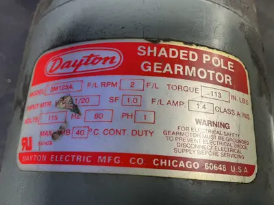 Used DAYTON 3M125A Motors (misc) Ohio US | HGR 24 #1503680