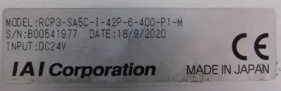 USED IAI CORPORATION RCP3-SA5C-I-42P-6-400-PI-M SLIDE ACTUATOR