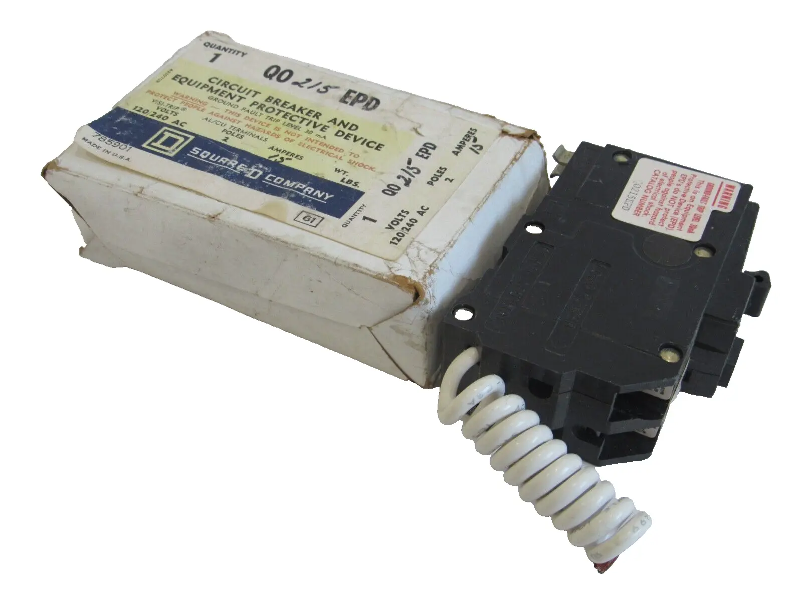 NEW SQUARE D QO215EPD CIRCUIT BREAKER 120/240AC 2 POLES 15 AMP