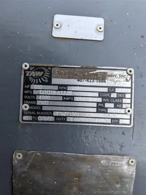 Rebuilt 300 HP 1185 RPM Louis-Allis Electric Motor Frame 509U 4000V