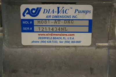 USED AIR DIMENSIONS INC. M081-AT-DX0 PUMP M081ATDX0