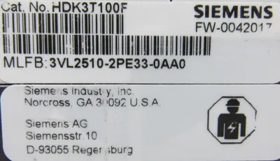 NEW SIEMENS HDK3T100 CIRCUIT BREAKER HDGB 100A 3 POLE 480V