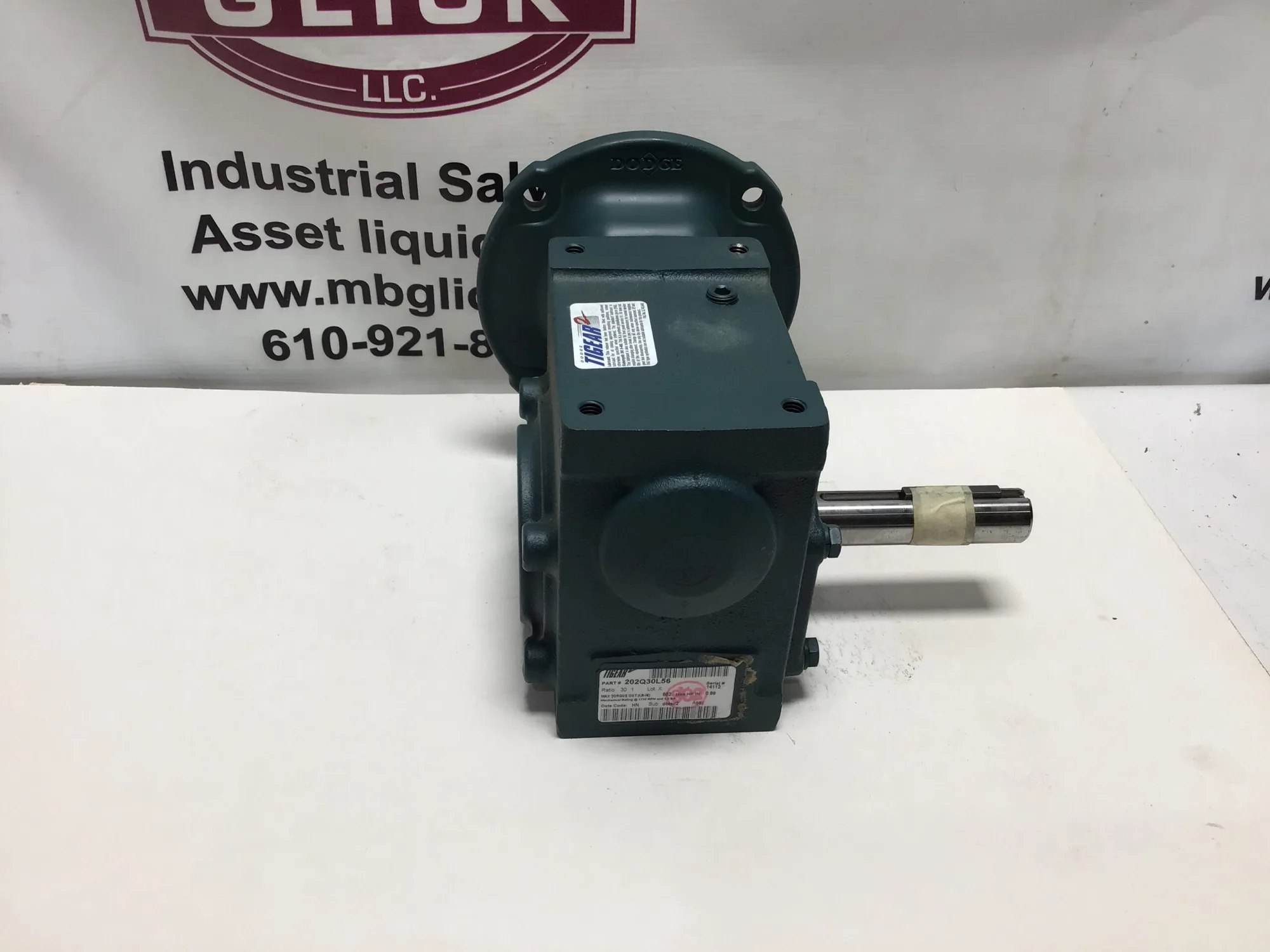 Dodge Tigear 202Q30L56 Right Angle Gear Reducer Ratio 20.1