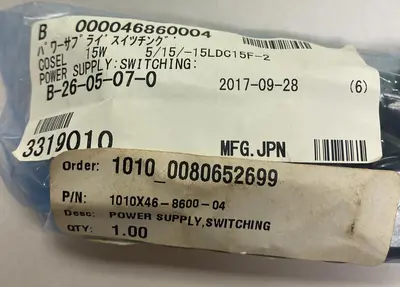 Used COSEL 1010X46-8600-04 Miscellaneous Equipment (Electrical & Power) | Surplus Asset Holdings #1195053