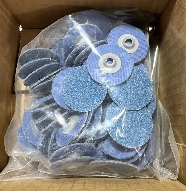 CGW 1-1/2" Turn-On Sanding Discs 50 Grit Zirconia Quick-Change Discs 100 Pack