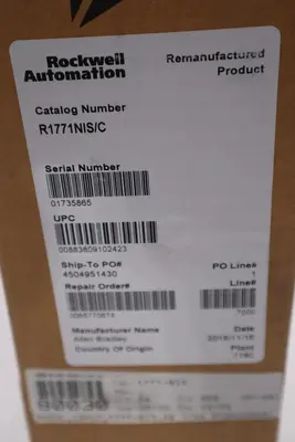 Allen Bradley 1771-NIS/1771NIS CURRENT INPUT MODULE ANALOG - STOCK GF828