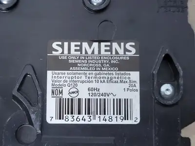 Used SIEMENS Q120 Switchgears British Columbia CA | Lenmark #239830
