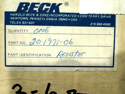 NEW BECK 20-1971-06 RESISTOR 20197106