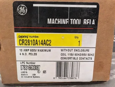 General Electric CR2810A14AC2 Machine Tool Relay 10A 4 Pole New NIB