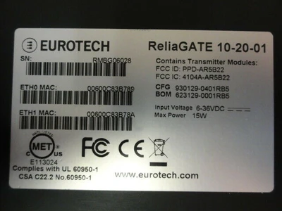 USED EUROTECH 10-20-01