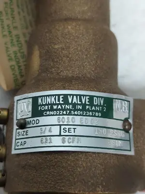 New | in-Stock KUNKLE 6010 ED02 Pump & Valve Parts Ohio US | Surplus Asset Holdings #1242498