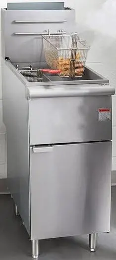 Natural or Liquid Propane 50 lb. Stainless Steel Floor Fryer - 120,000 BTU