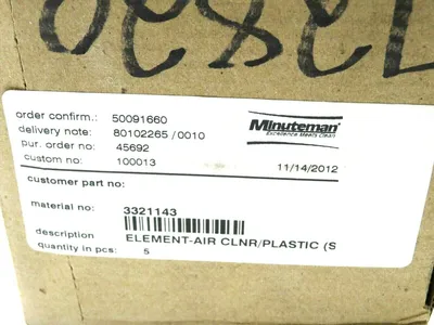 NEW MINUTEMAN 3321143 ELEMENT AIR FILTER