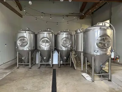 (4) Available - Used 7 bbl conical jacketed fermenters / 217 Gal