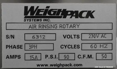 Unused WeighPack SC20 Rotary Air Rinser/Bottle Cleaner – Paxiom Bottle Cleaning System