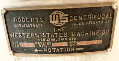 (4) Roberts-Western States G-16 48 x 30 perforate basket sugar centrifugals, 316SS.