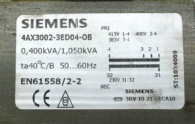 USED SIEMENS 4AX3002-3ED04-0B