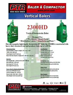 NEW 2026 PTR 2300HD VERTICAL BALER