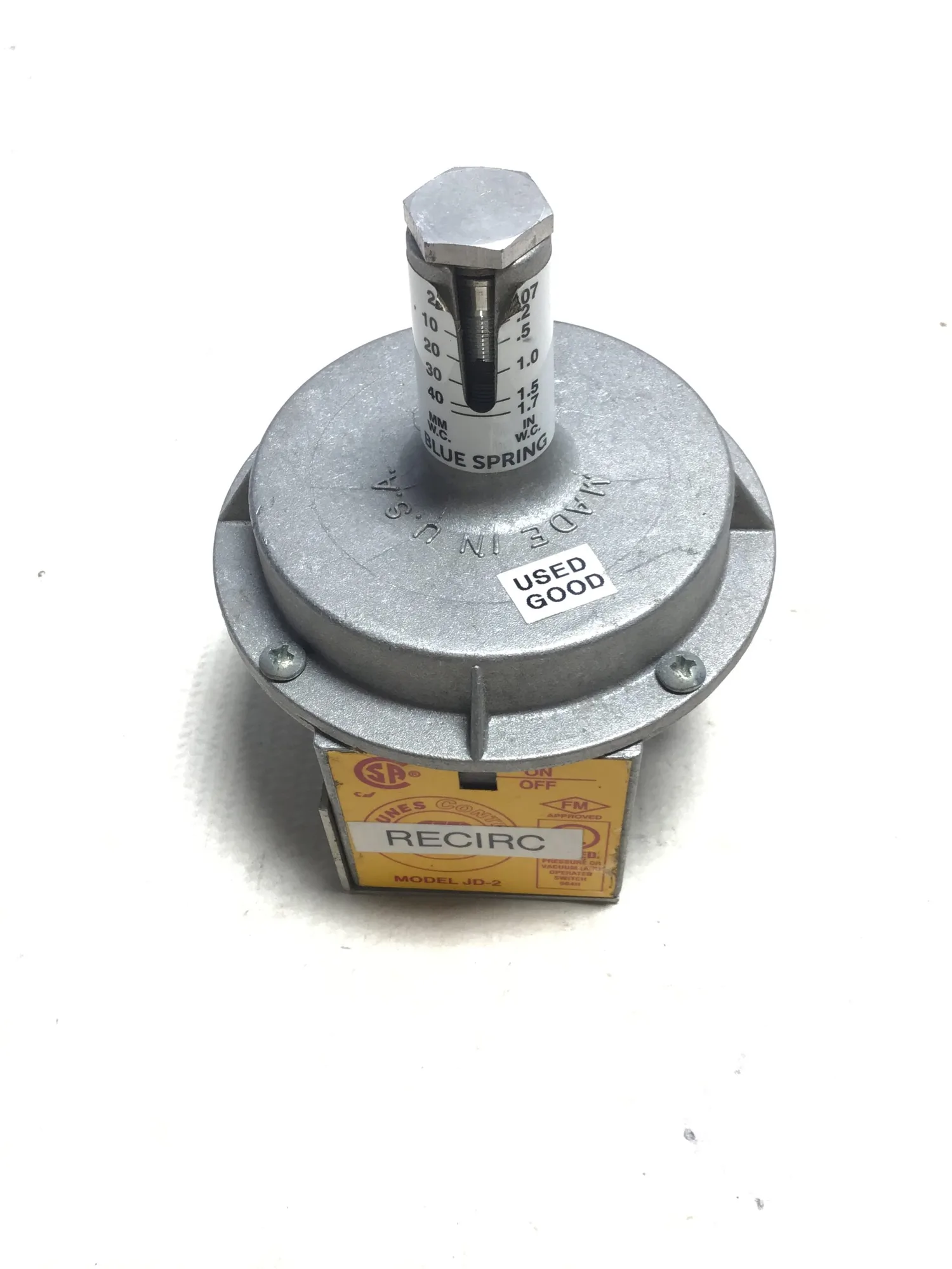 Antunes Controls JD-2 Blue Air Pressure Switch