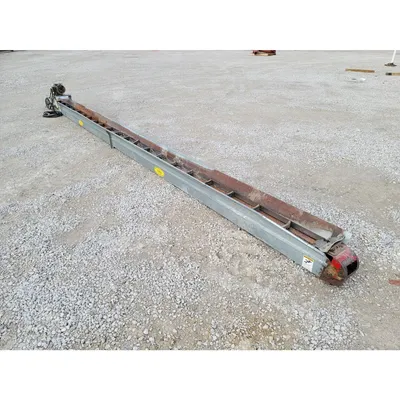Used 7"W X 23'-5"L Galvanized Single Chain Drag Conveyor