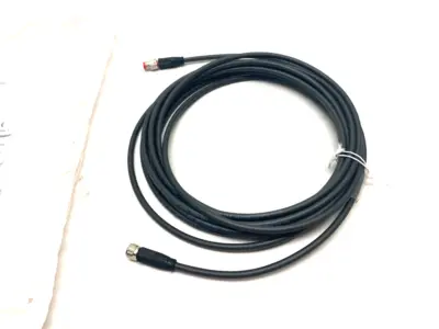 USED BECKHOFF DOUBLE ENDED POWER CABLE M8 4-PIN 5M LENGTH 017948