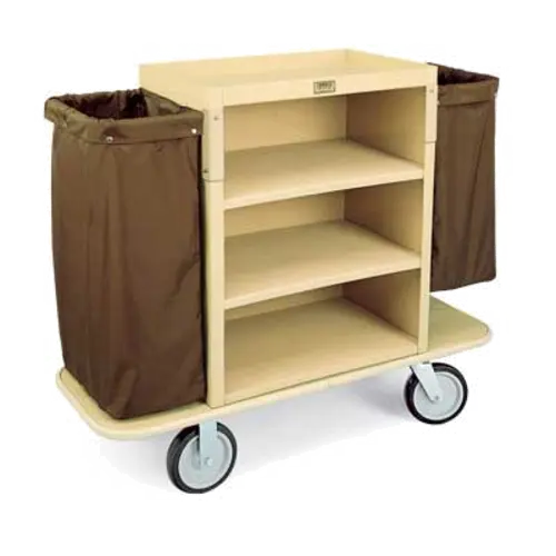 Forbes Industries Housekeeping Cart w/ (3) Shelves & 8" Wheels - 30"L x 19"W x 36"H, Plastic (2193-36)