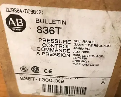 New | in-Stock ALLEN-BRADLEY 836T-T300JX9 Miscellaneous Equipment (Electrical & Power) | Surplus Asset Holdings #1188412