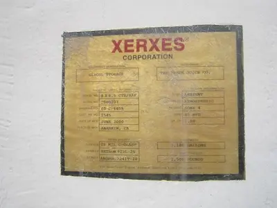 Tank, 3,100 Gallon, FRP, 8' x 8'5", SB/DT, Xerxes #S739579