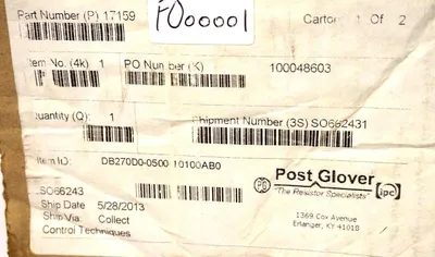 NEW CONTROL TECHNIQUES POST GLOVER 17159 DYNAMIC RESISTOR DB270D0-0500-10100AB0