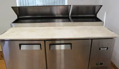 BISON BPT 67", 2 Door, Pizza Prep Table Refrigerator Commercial NSF