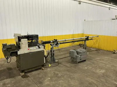 12' LNS MODEL 3.20HS-4.8 HYDRAULIC CNC LATHE MAGAZINE STYLE BAR FEEDER: YOBRO #25107